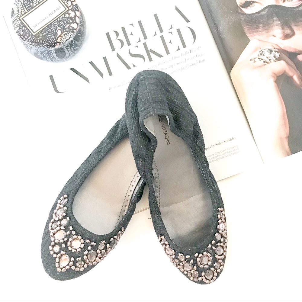 Adrienne Vittadini Monet Pointed Toe Gray Flats